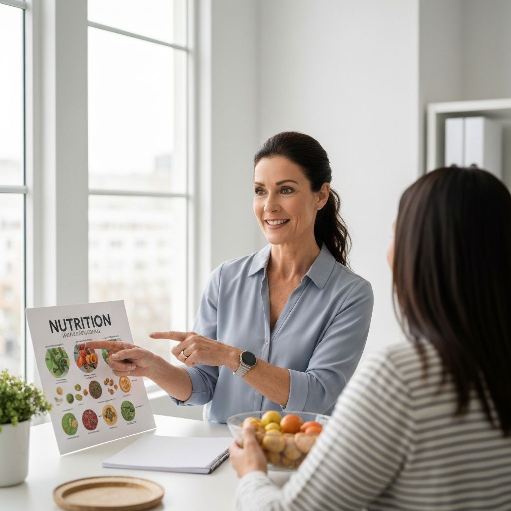 Nutrition consultant discussing wellness plans